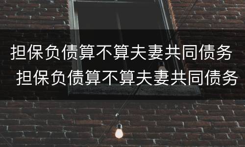担保负债算不算夫妻共同债务 担保负债算不算夫妻共同债务范围