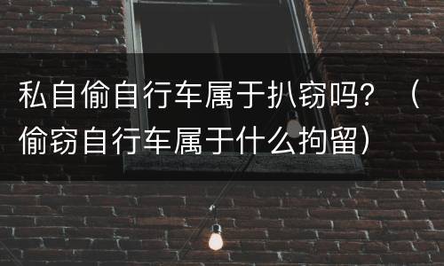 私自偷自行车属于扒窃吗？（偷窃自行车属于什么拘留）