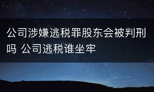 公司涉嫌逃税罪股东会被判刑吗 公司逃税谁坐牢