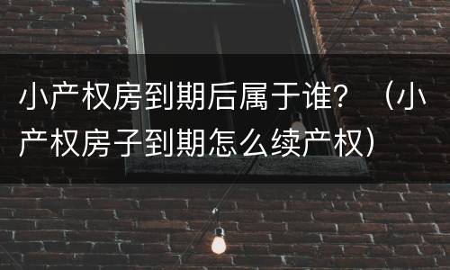 小产权房到期后属于谁？（小产权房子到期怎么续产权）