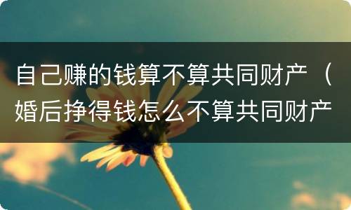 自己赚的钱算不算共同财产（婚后挣得钱怎么不算共同财产）