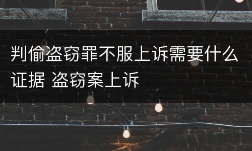 判偷盗窃罪不服上诉需要什么证据 盗窃案上诉