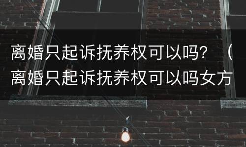 离婚只起诉抚养权可以吗？（离婚只起诉抚养权可以吗女方）