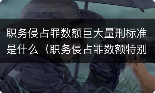 职务侵占罪数额巨大量刑标准是什么（职务侵占罪数额特别巨大量刑标准）