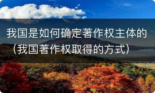 我国是如何确定著作权主体的（我国著作权取得的方式）