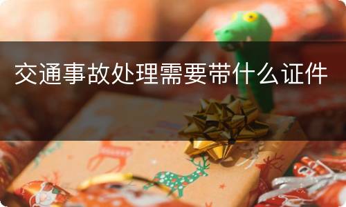 交通事故处理需要带什么证件