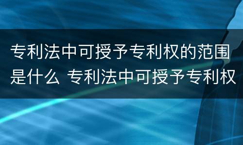 专利法中可授予专利权的范围是什么 专利法中可授予专利权的范围是什么