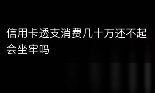 信用卡透支消费几十万还不起会坐牢吗
