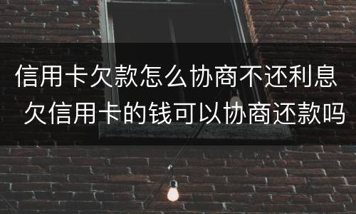 信用卡欠款怎么协商不还利息 欠信用卡的钱可以协商还款吗