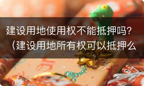 建设用地使用权不能抵押吗？（建设用地所有权可以抵押么）
