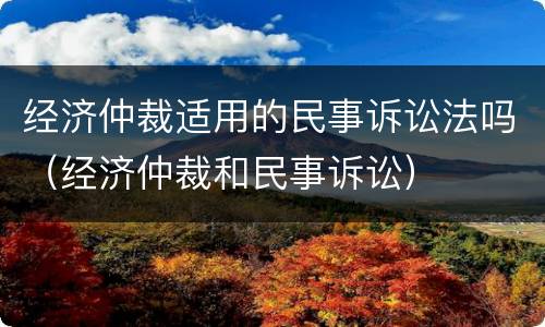 经济仲裁适用的民事诉讼法吗（经济仲裁和民事诉讼）