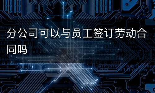 分公司可以与员工签订劳动合同吗