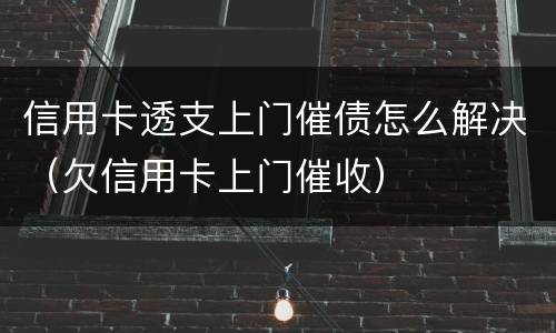 信用卡透支上门催债怎么解决（欠信用卡上门催收）
