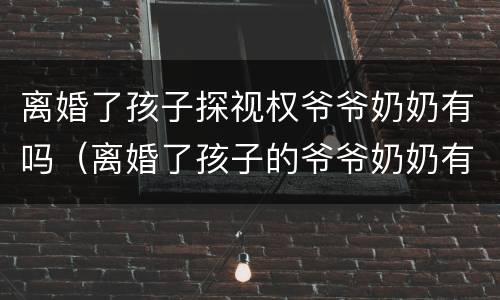 离婚了孩子探视权爷爷奶奶有吗（离婚了孩子的爷爷奶奶有探视权吗）