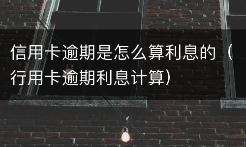 信用卡逾期是怎么算利息的（行用卡逾期利息计算）