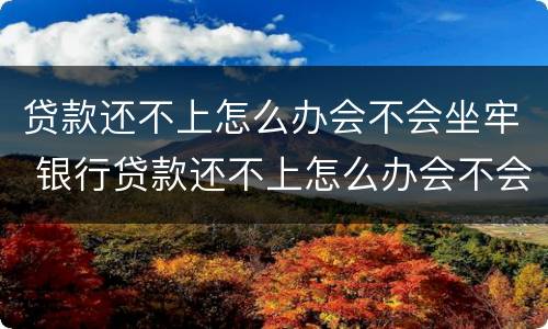 贷款还不上怎么办会不会坐牢 银行贷款还不上怎么办会不会坐牢