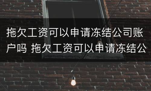 拖欠工资可以申请冻结公司账户吗 拖欠工资可以申请冻结公司账户吗知乎