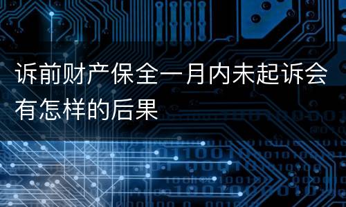诉前财产保全一月内未起诉会有怎样的后果