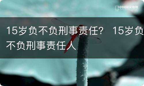 15岁负不负刑事责任？ 15岁负不负刑事责任人