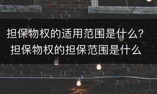 担保物权的适用范围是什么？ 担保物权的担保范围是什么