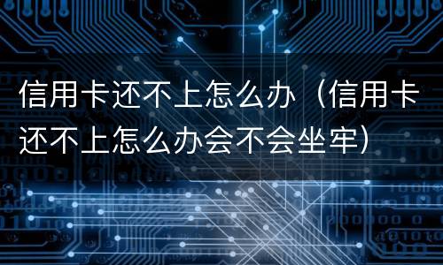 信用卡还不上怎么办（信用卡还不上怎么办会不会坐牢）