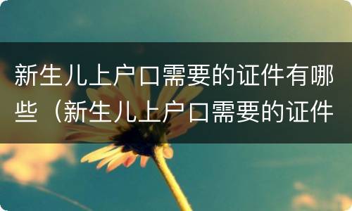 新生儿上户口需要的证件有哪些（新生儿上户口需要的证件有哪些材料）