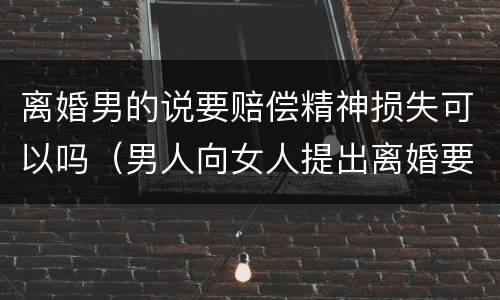 离婚男的说要赔偿精神损失可以吗（男人向女人提出离婚要赔偿精神损失会）