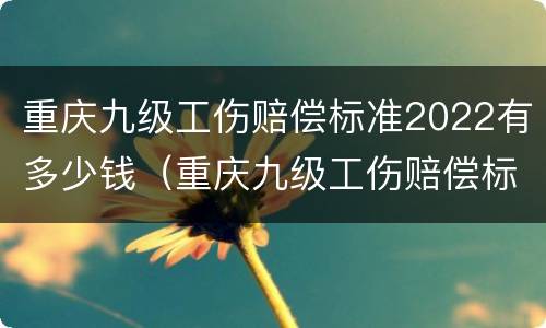 重庆九级工伤赔偿标准2022有多少钱（重庆九级工伤赔偿标准2022有多少钱一个月）
