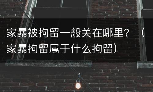 家暴被拘留一般关在哪里？（家暴拘留属于什么拘留）