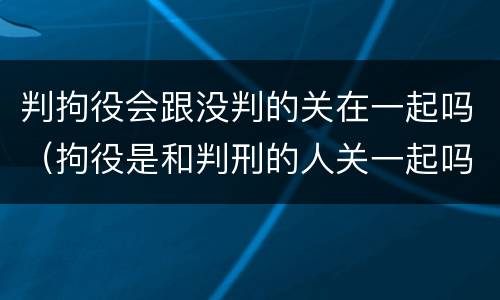 判拘役会跟没判的关在一起吗（拘役是和判刑的人关一起吗）