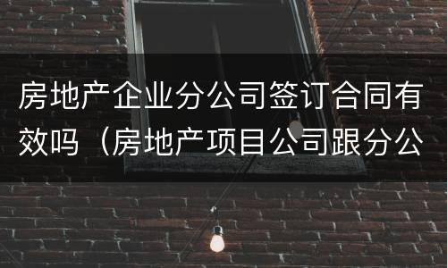 房地产企业分公司签订合同有效吗（房地产项目公司跟分公司的区别）