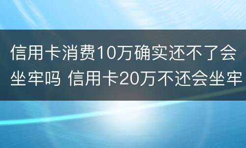 信用卡消费10万确实还不了会坐牢吗 信用卡20万不还会坐牢吗