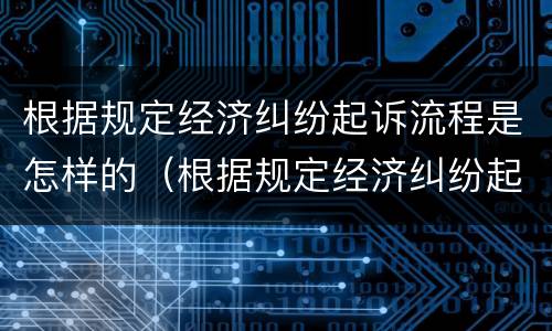 根据规定经济纠纷起诉流程是怎样的（根据规定经济纠纷起诉流程是怎样的法律）