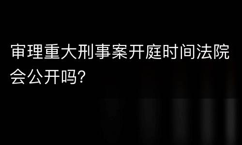 审理重大刑事案开庭时间法院会公开吗？