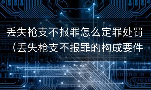 丢失枪支不报罪怎么定罪处罚（丢失枪支不报罪的构成要件）