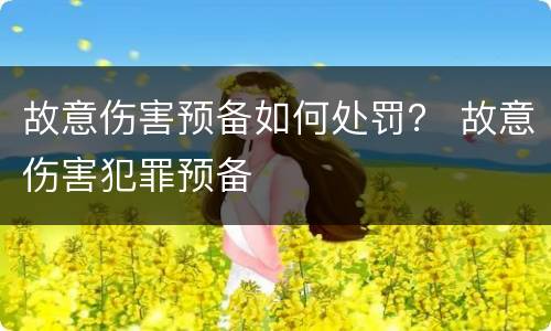 故意伤害预备如何处罚？ 故意伤害犯罪预备