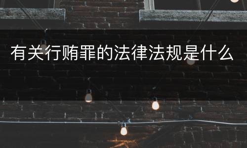 有关行贿罪的法律法规是什么