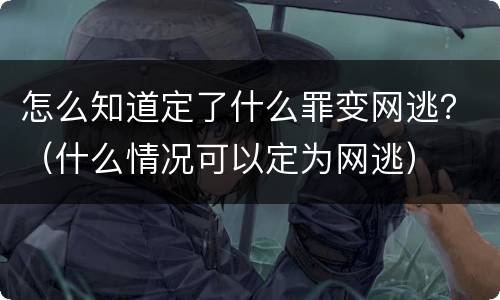 怎么知道定了什么罪变网逃？（什么情况可以定为网逃）