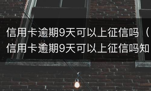 信用卡逾期9天可以上征信吗（信用卡逾期9天可以上征信吗知乎）