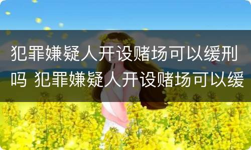 犯罪嫌疑人开设赌场可以缓刑吗 犯罪嫌疑人开设赌场可以缓刑吗知乎