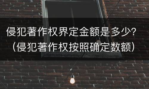 侵犯著作权界定金额是多少？（侵犯著作权按照确定数额）