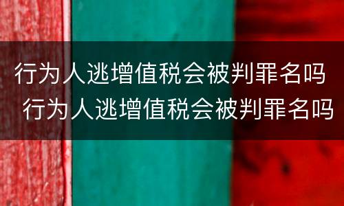行为人逃增值税会被判罪名吗 行为人逃增值税会被判罪名吗为什么
