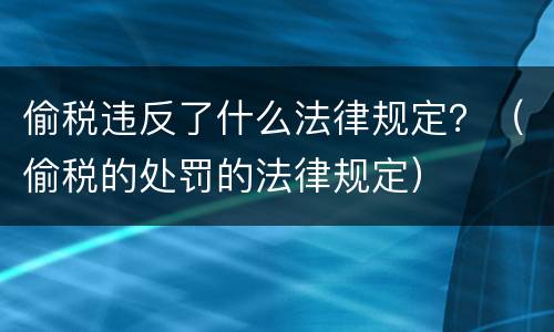 偷税违反了什么法律规定？（偷税的处罚的法律规定）