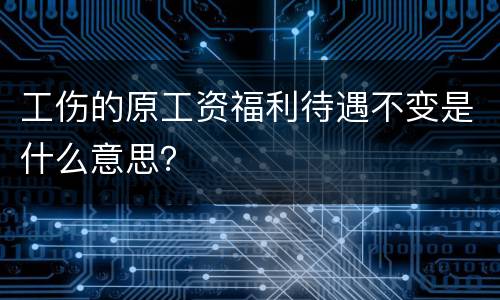工伤的原工资福利待遇不变是什么意思？