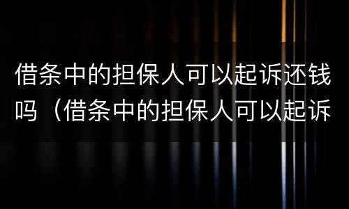 借条中的担保人可以起诉还钱吗（借条中的担保人可以起诉还钱吗法律规定）