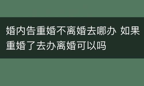 婚内告重婚不离婚去哪办 如果重婚了去办离婚可以吗