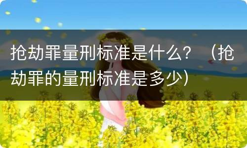 抢劫罪量刑标准是什么？（抢劫罪的量刑标准是多少）