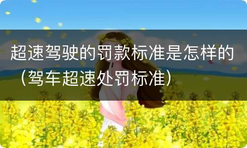 超速驾驶的罚款标准是怎样的（驾车超速处罚标准）