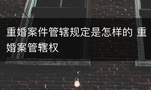 重婚案件管辖规定是怎样的 重婚案管辖权