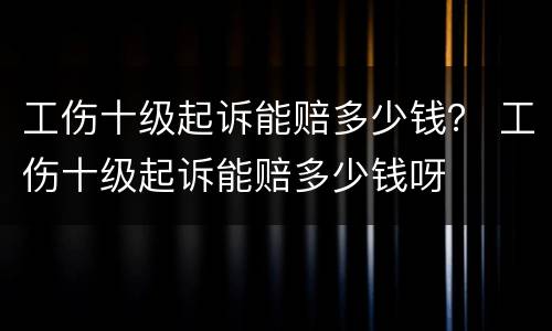 工伤十级起诉能赔多少钱？ 工伤十级起诉能赔多少钱呀